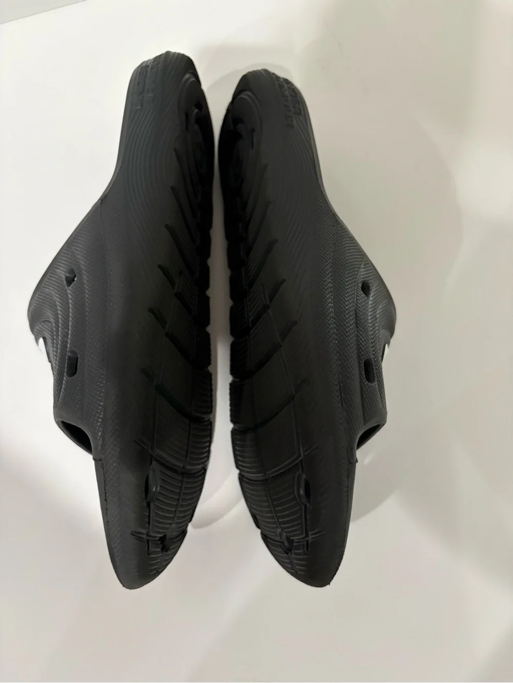 Under Armour Black Slides with White Logo Accents